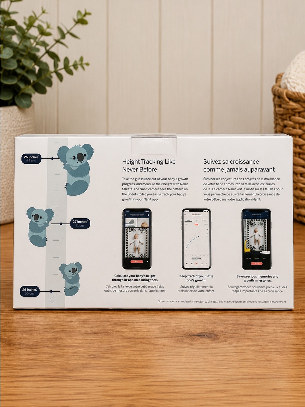 Nanit Smart Sheets 2-Pack White & Gray Koala Pattern Crib Sheets - Picture 2 of 8